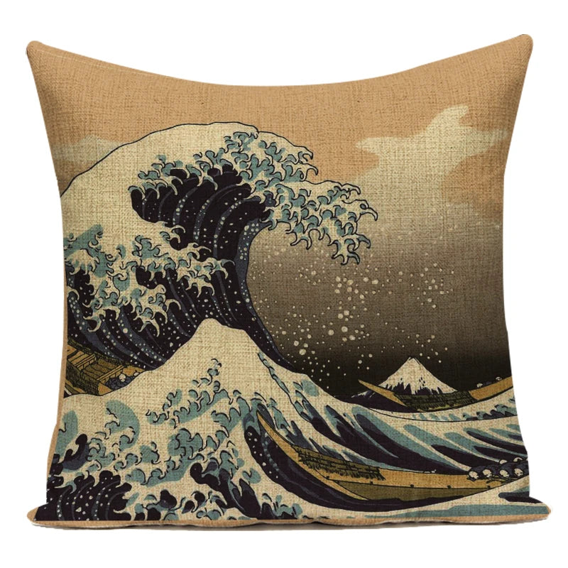 Japanese Woman & Nature Cushion Cover