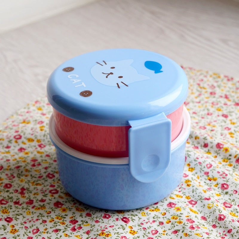 Japanese Double-layer Round Bento Box