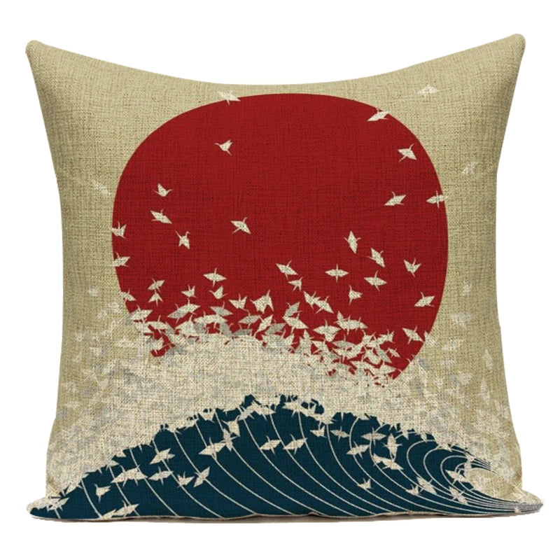 Japanese Woman & Nature Cushion Cover