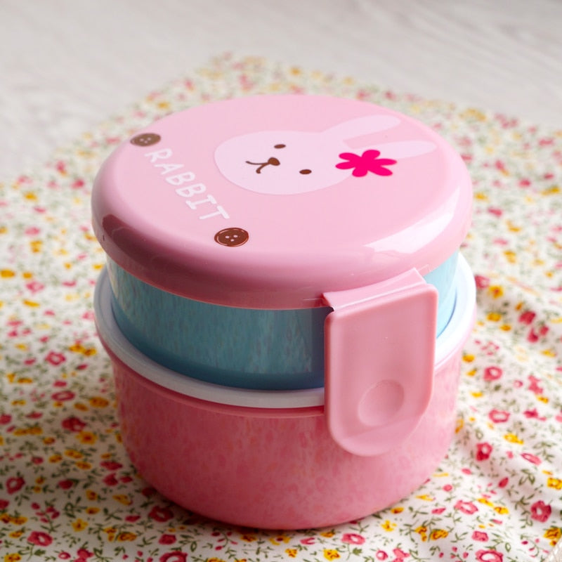 Japanese Double-layer Round Bento Box