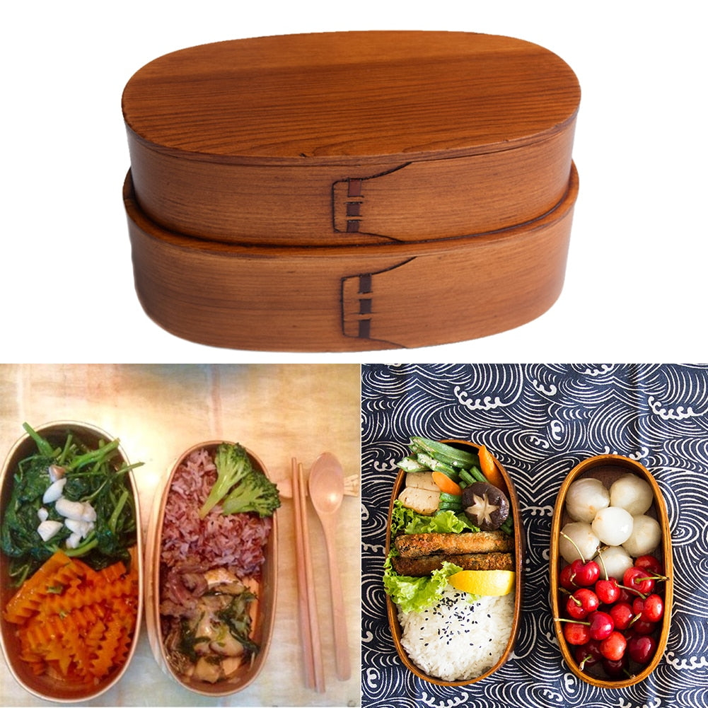 Natural Wooden Japanese Bento Box