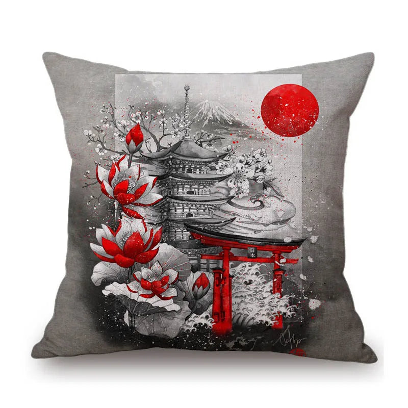 Japanese Judo Samurai Cushion Cover
