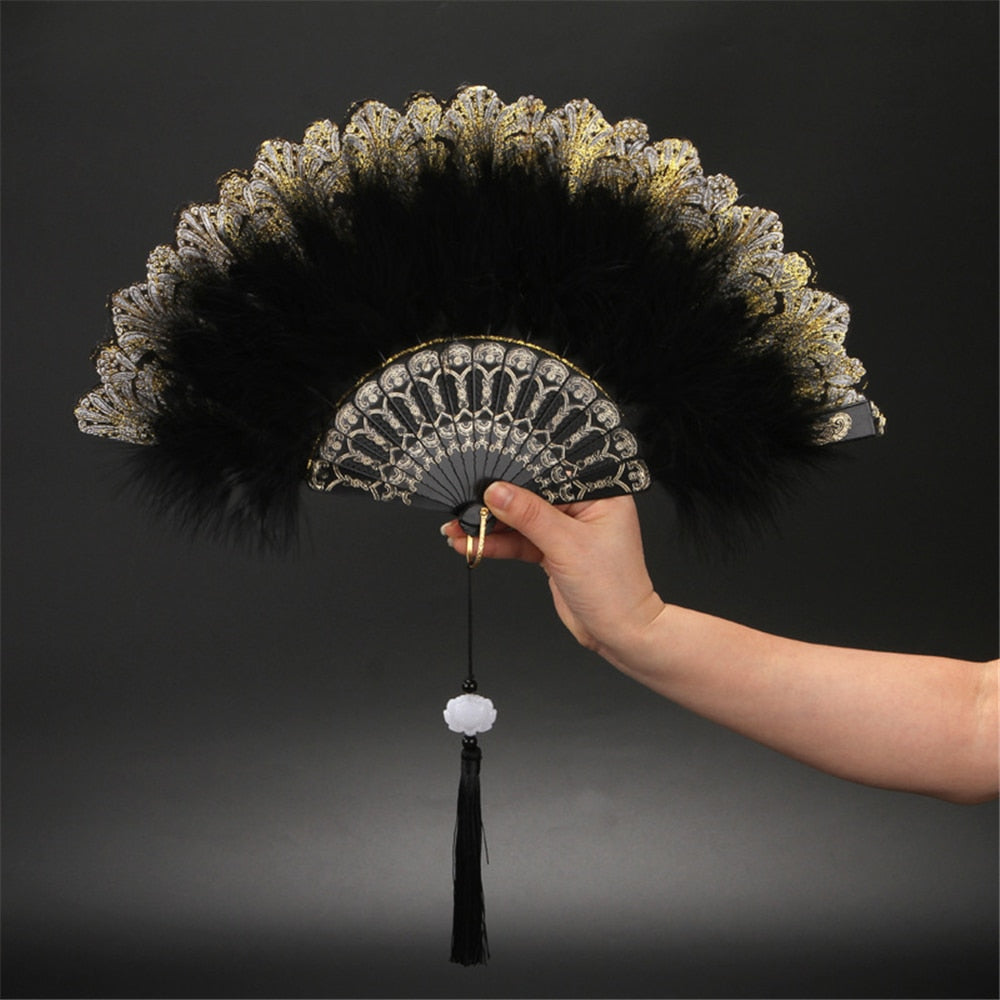 Feather Hand Fan Japanese Style