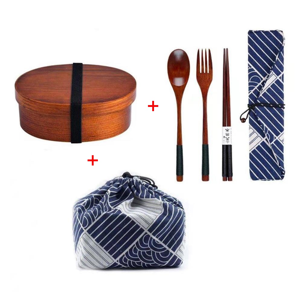 Single Layer Japanese Wooden Bento Box