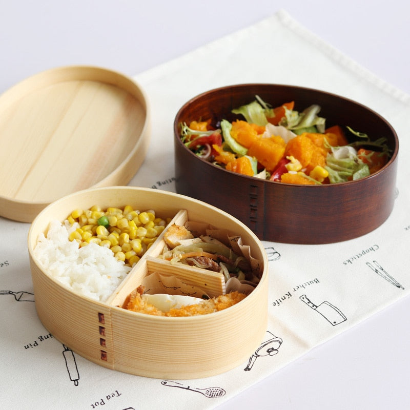 Single Layer Japanese Wooden Bento Box