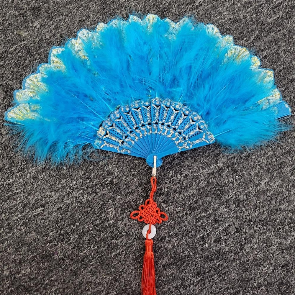 Japanese Folding Feather Hand Fan
