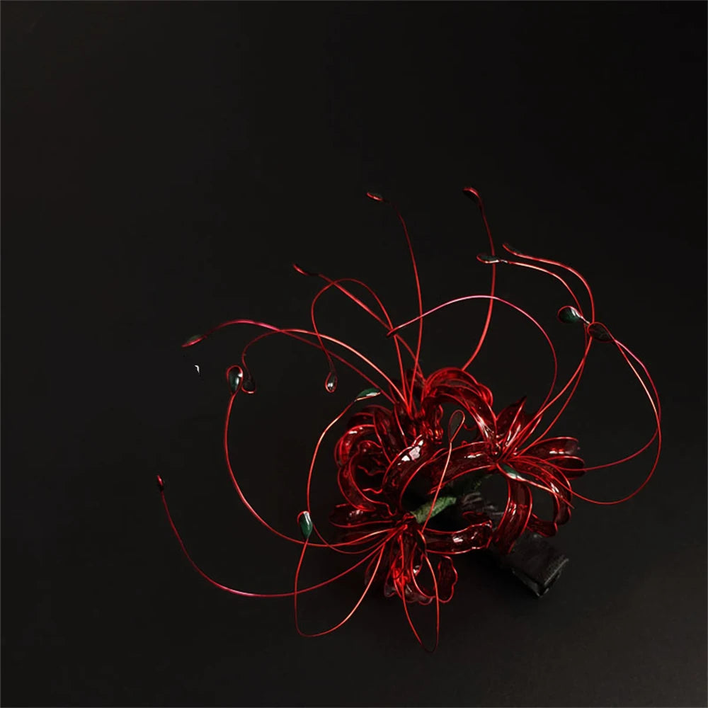 Red Lycoris Radiata Flower Hairpin