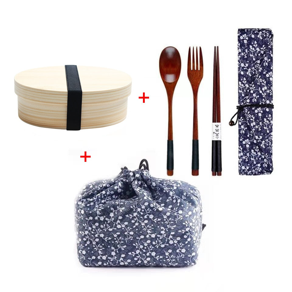 Single Layer Japanese Wooden Bento Box
