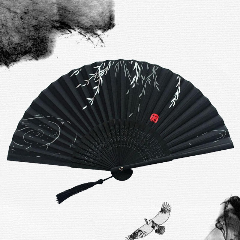 Japanese Style Silk Folding Hand Fan