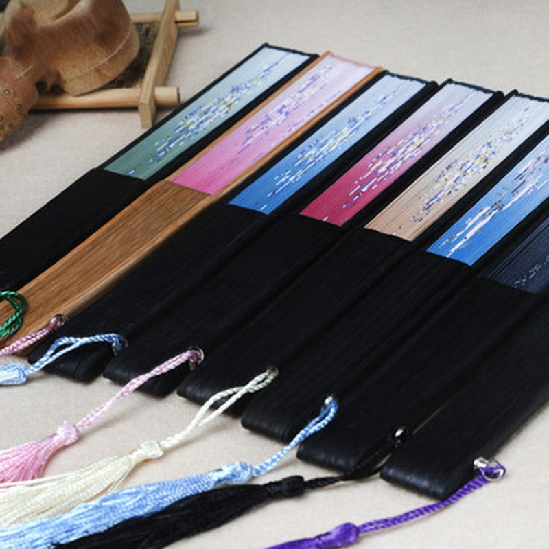 Japanese Style Silk Folding Hand Fan