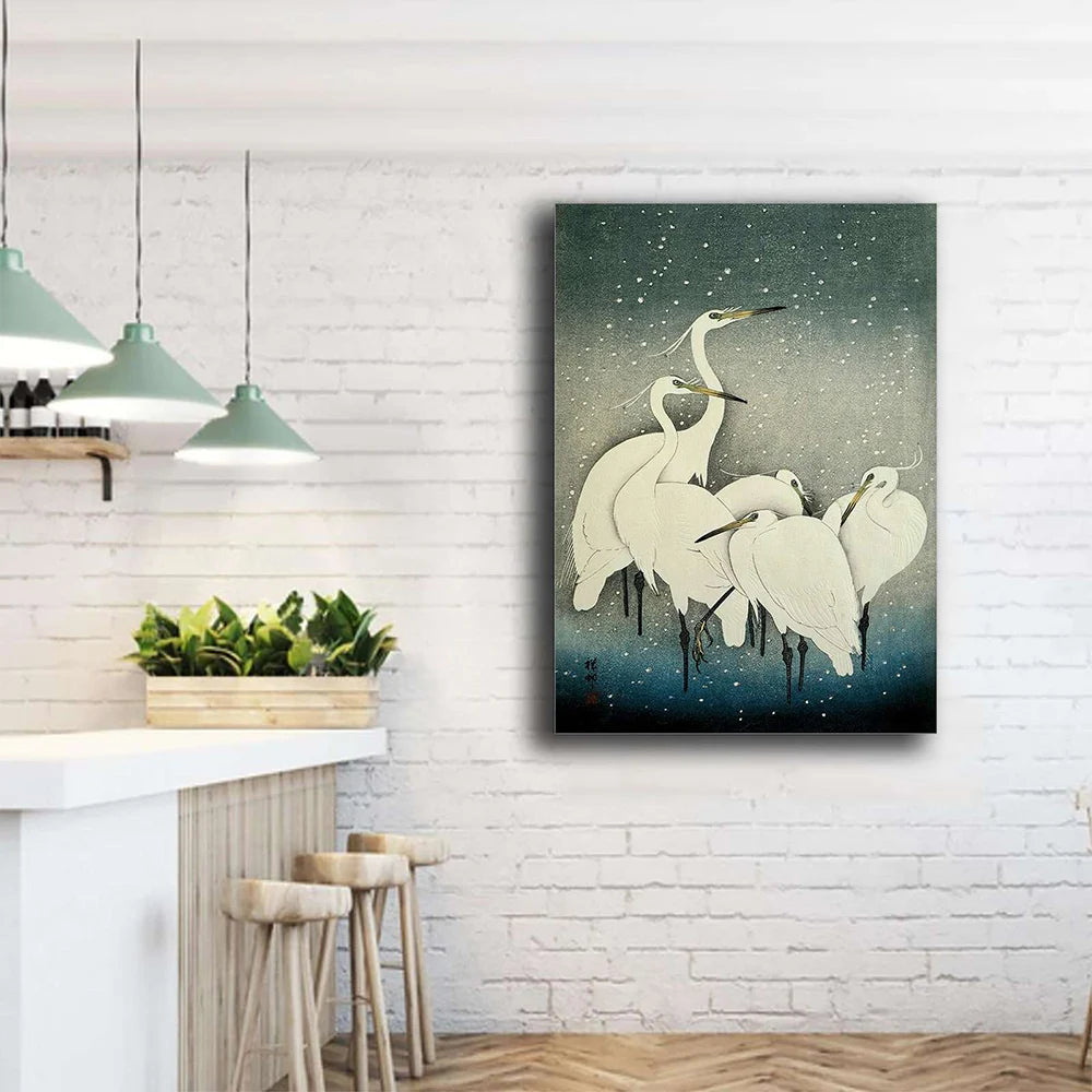Crane Canvas Wall Painting