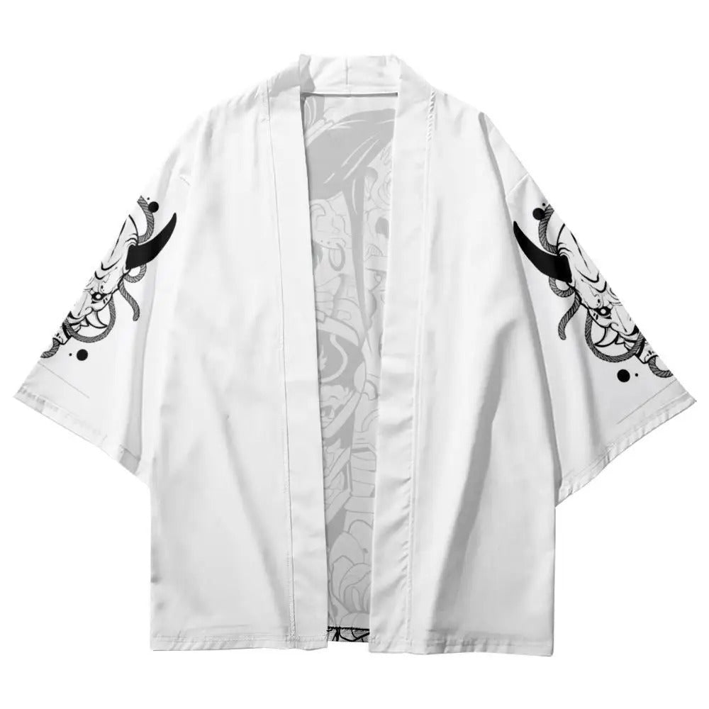 Japanese Samurai Print Kimono Cardigan