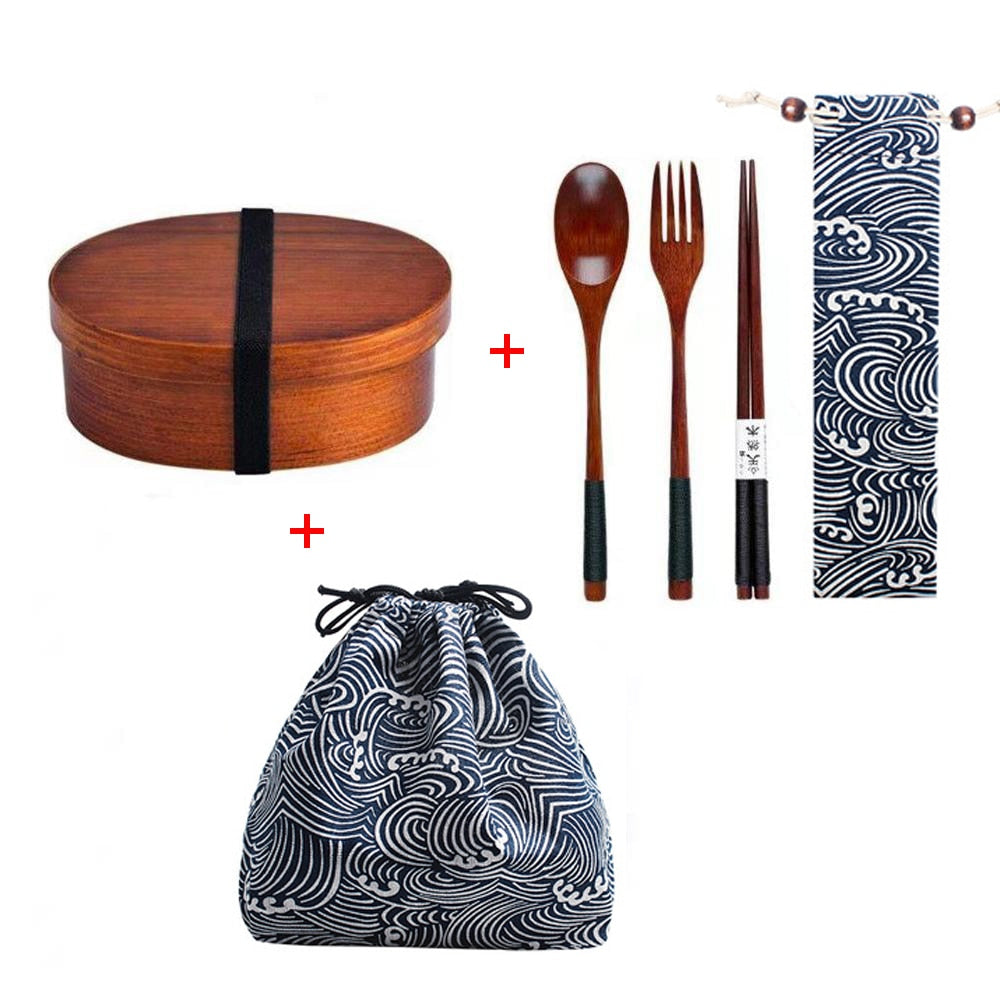 Single Layer Japanese Wooden Bento Box