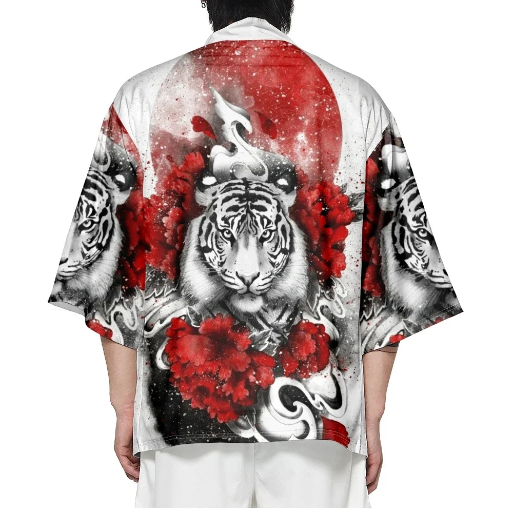 Japanese Tiger Print Cardigan
