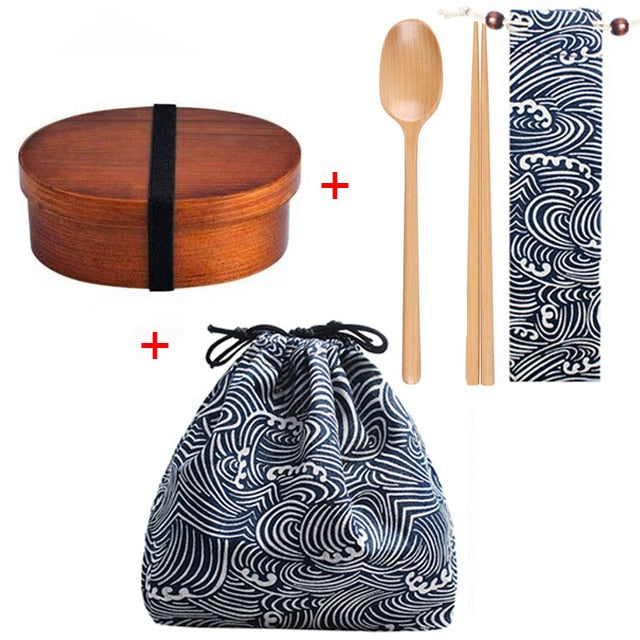 Single Layer Japanese Wooden Bento Box
