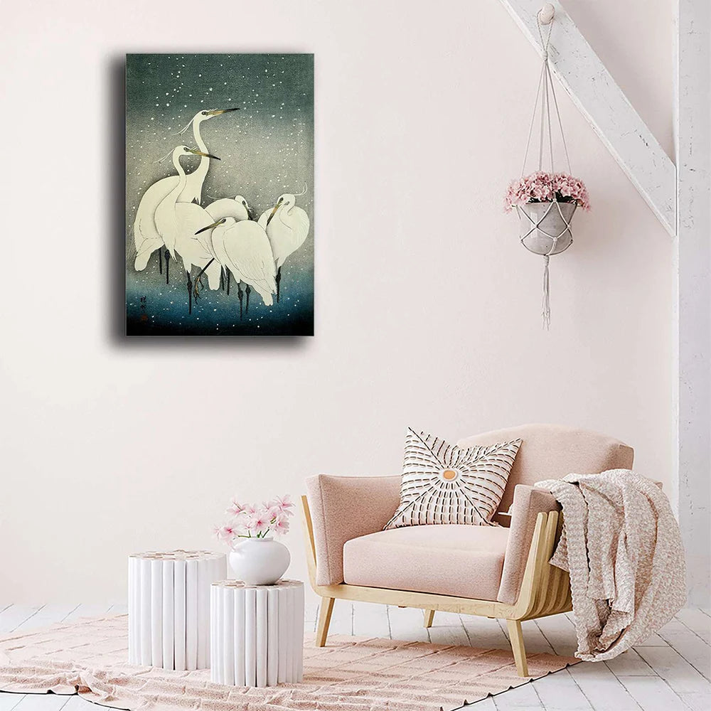 Crane Canvas Wall Painting