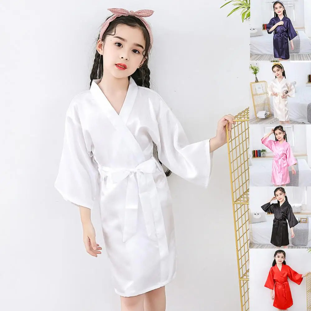 Kids Satin Kimono Robe
