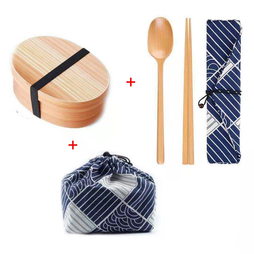 Single Layer Japanese Wooden Bento Box