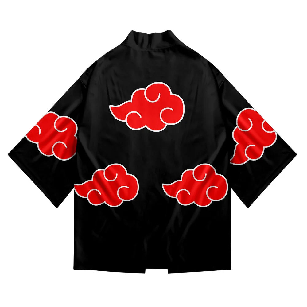 Japanese Red Cloud Pattern Cardigan