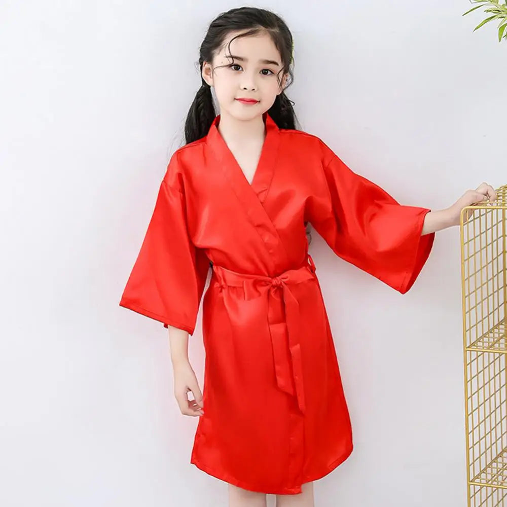 Kids Satin Kimono Robe
