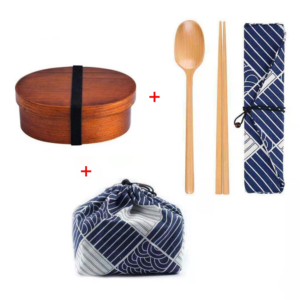 Single Layer Japanese Wooden Bento Box