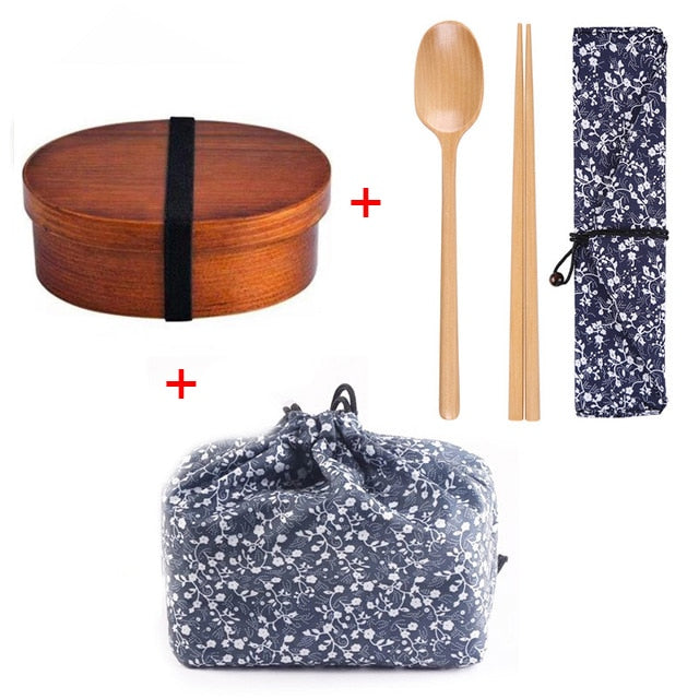 Single Layer Japanese Wooden Bento Box