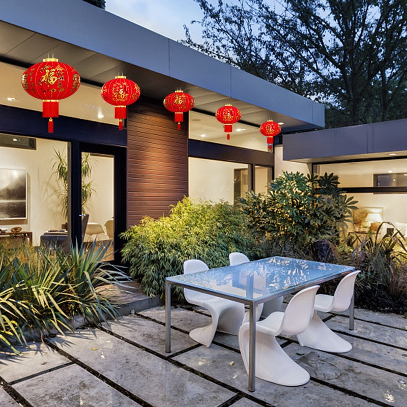 Traditional Red Japanese Lantern