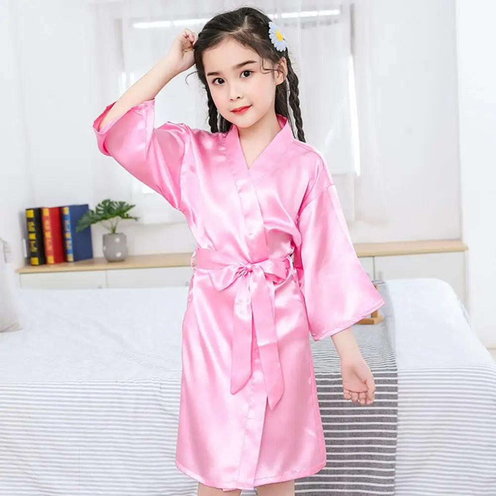 Kids Satin Kimono Robe