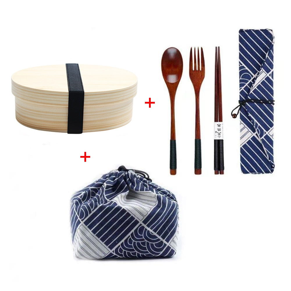 Single Layer Japanese Wooden Bento Box