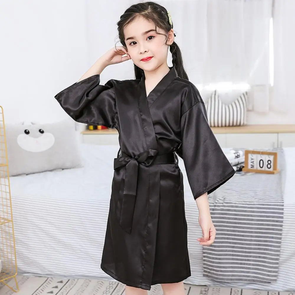 Kids Satin Kimono Robe