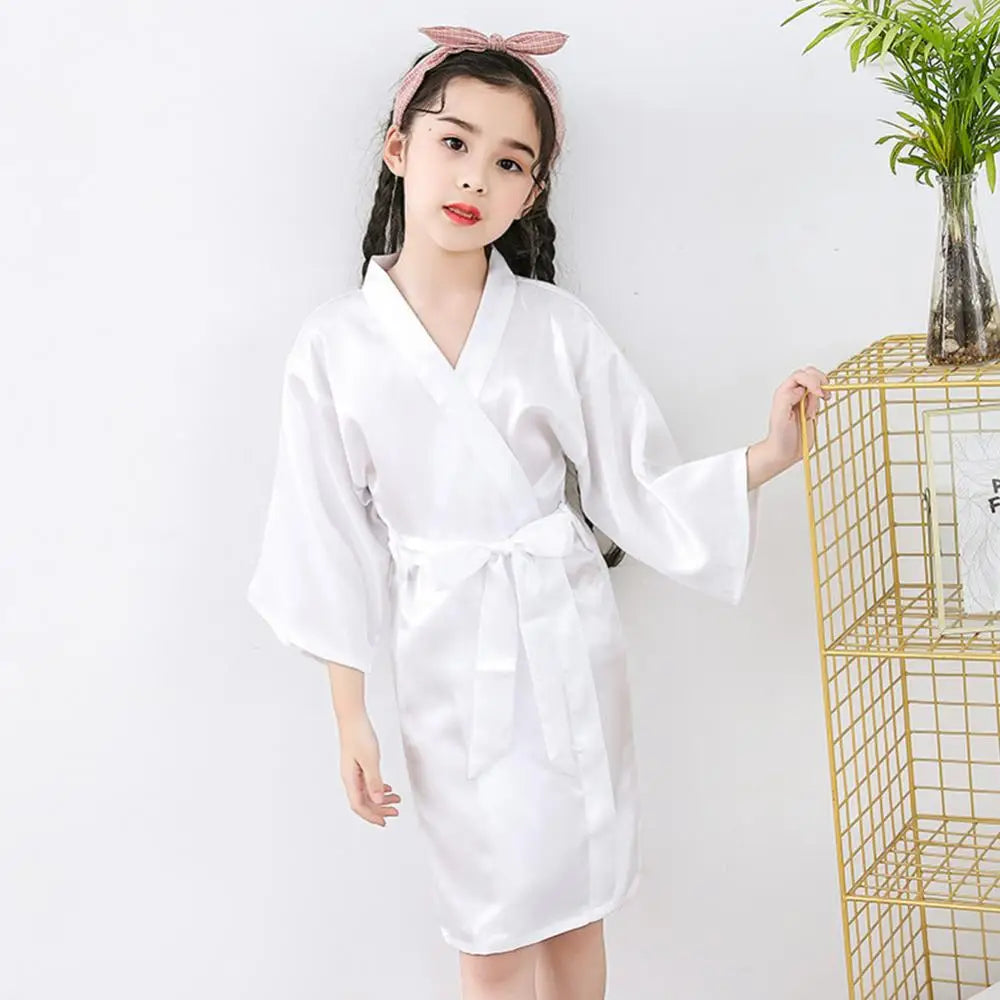 Kids Satin Kimono Robe