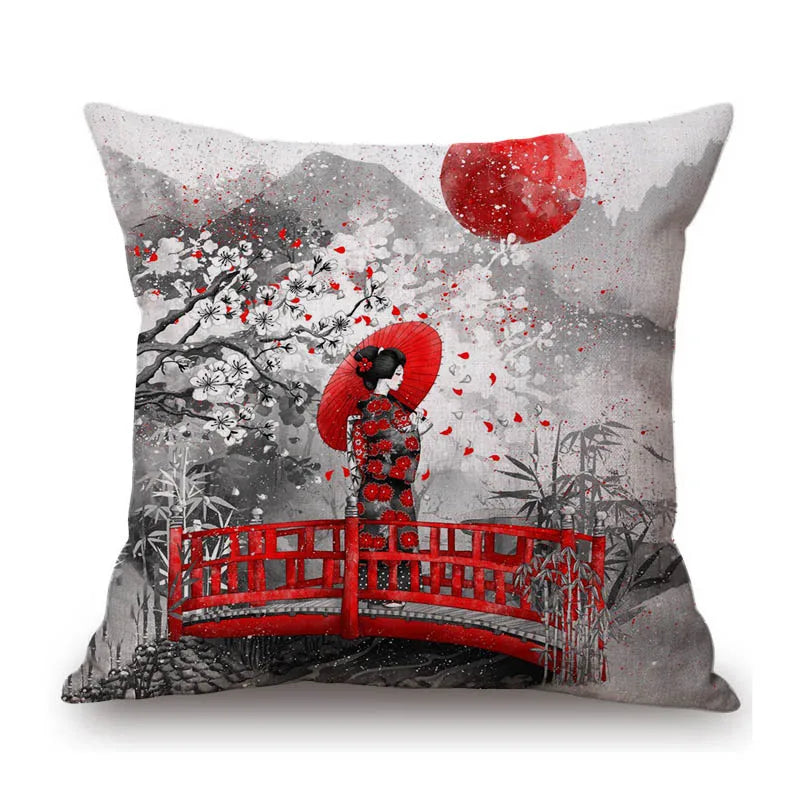 Japanese Judo Samurai Cushion Cover