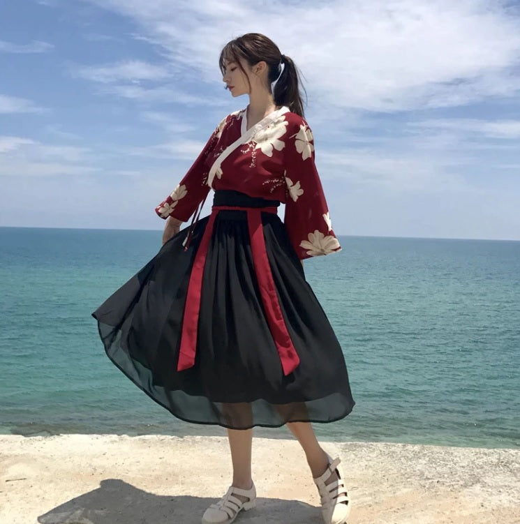 Japanese Women Retro Kimono – Japanese Oni Masks