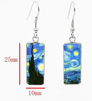 starry night earrings size