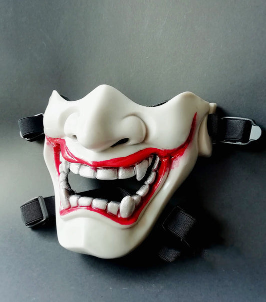 White Oni Mask Half Face
