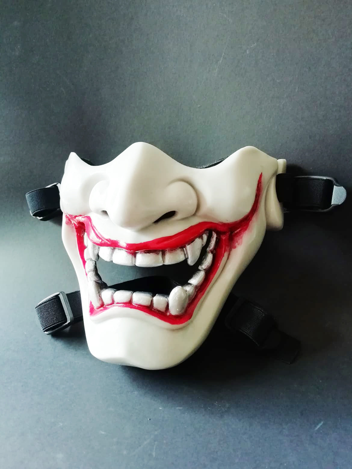 White Oni Mask Half Face