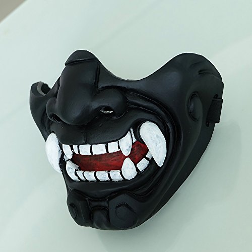 black samurai half mask