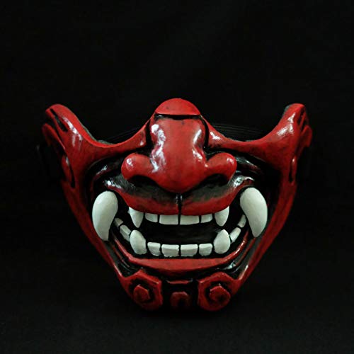 red oni half mask