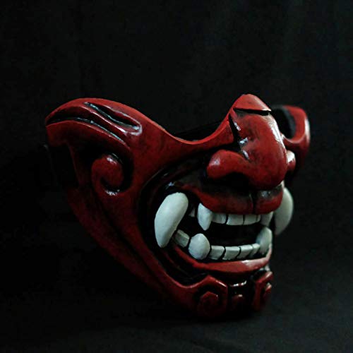 red oni half mask