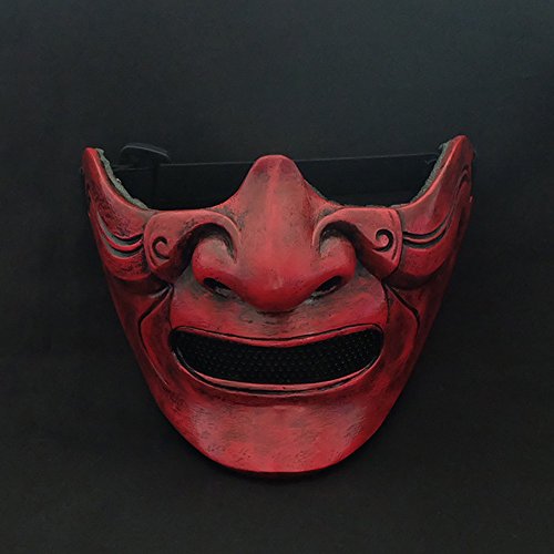samurai red half mask