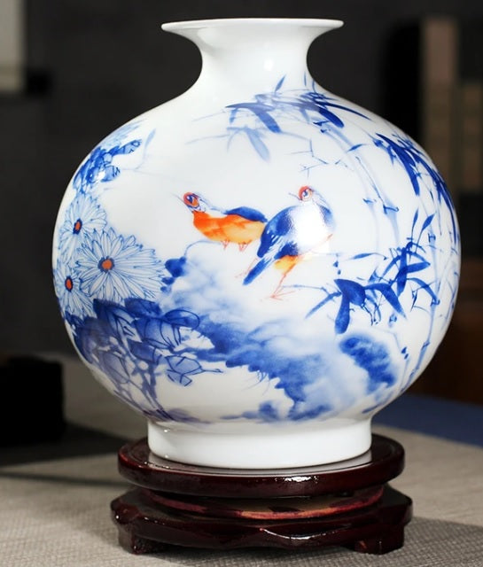 Pomegranate Style Floral Japanese Vase