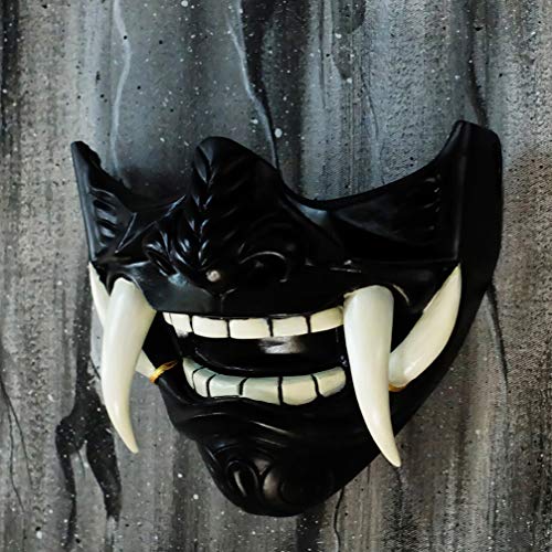 black oni half mask