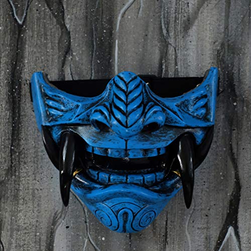 blue oni half mask