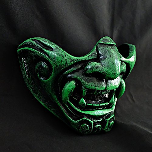 green demon half mask