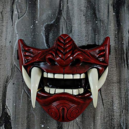red oni half mask