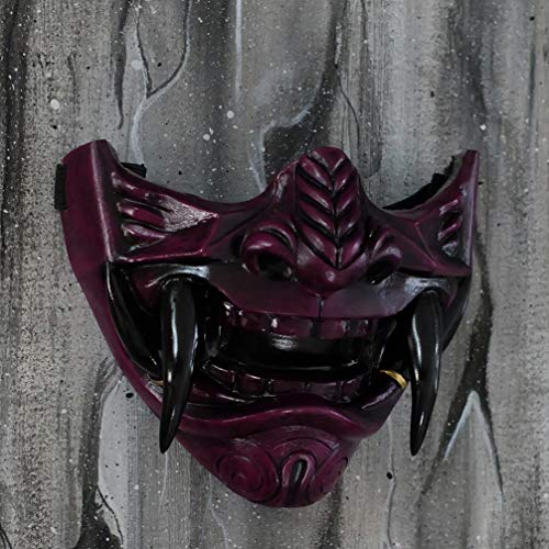 purple oni half mask