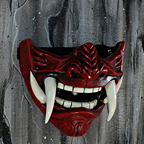 Red Oni Half Mask - HQ Fiberglass