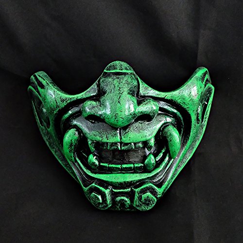 green demon half mask