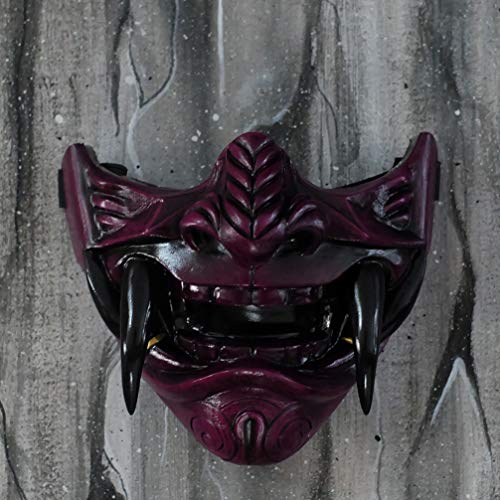 purple oni half mask