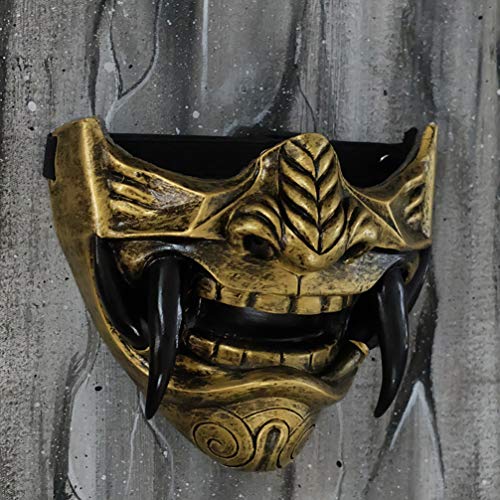 golden oni half mask